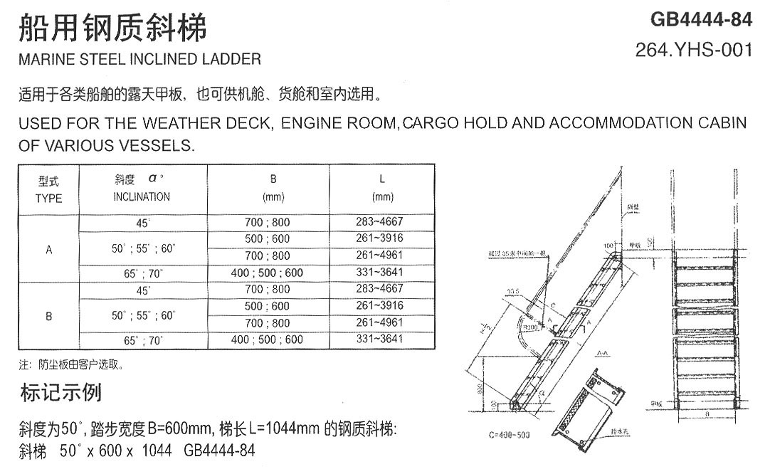 船用鋼質(zhì)斜梯